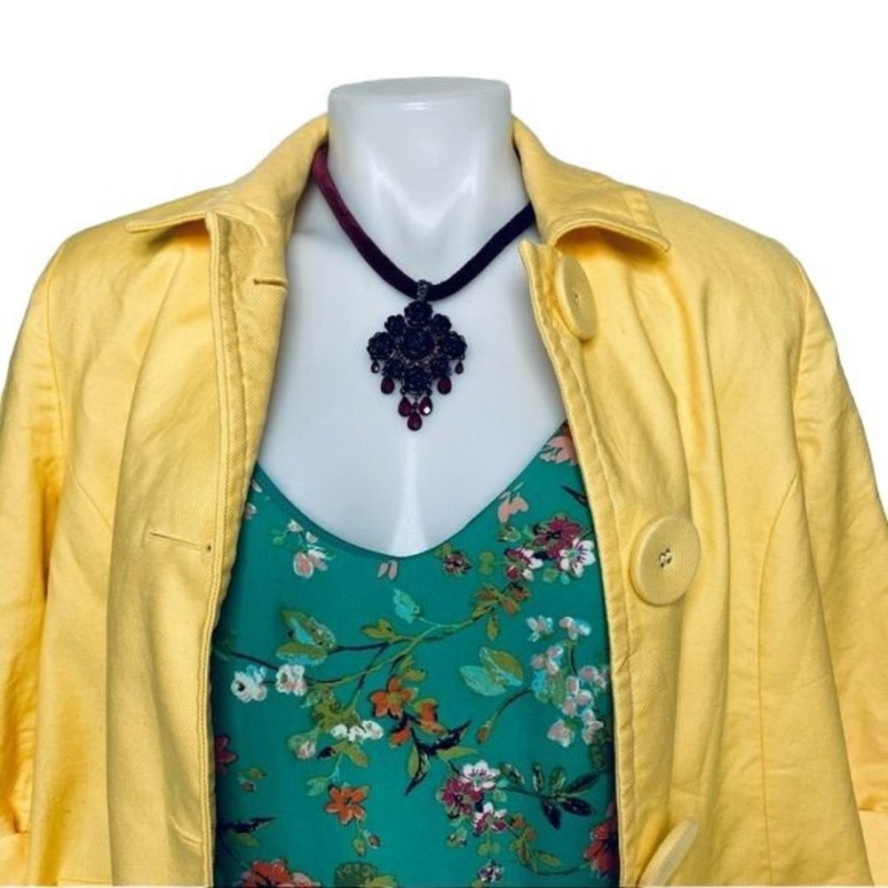 ColdWater Creek Yellow Blazer Large Button Down Coat Jacket Blazer Size 10 M - Picture 3 of 9